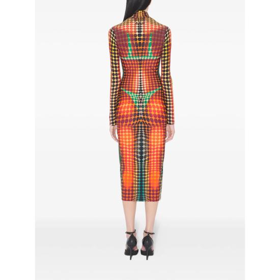 26SS 장 폴 고티에 롱 원피스 DR130 J042P 15506 YELLOW RED - JEAN PAUL GAULTIER