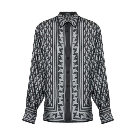 26SS 베르사체 긴팔 셔츠 1A16785 1019438 5E720 GREY BLACK