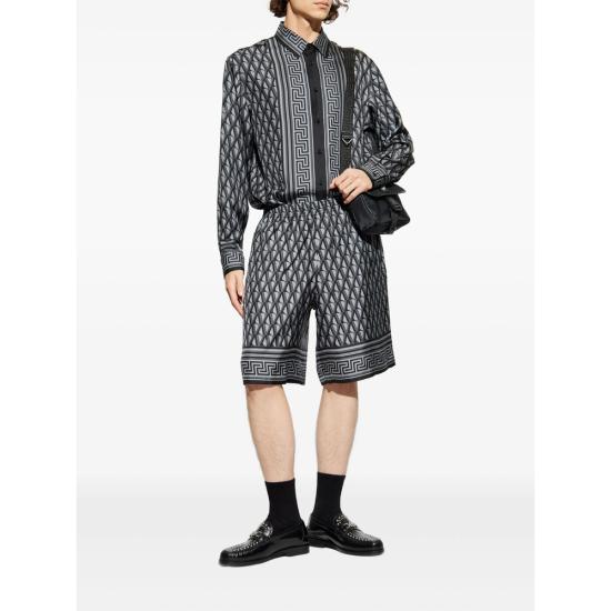 26SS 베르사체 긴팔 셔츠 1A16785 1019438 5E720 GREY BLACK - VERSACE