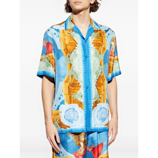 26SS 베르사체 반팔 셔츠 1A16095 1003926 5X000 BLUE - VERSACE