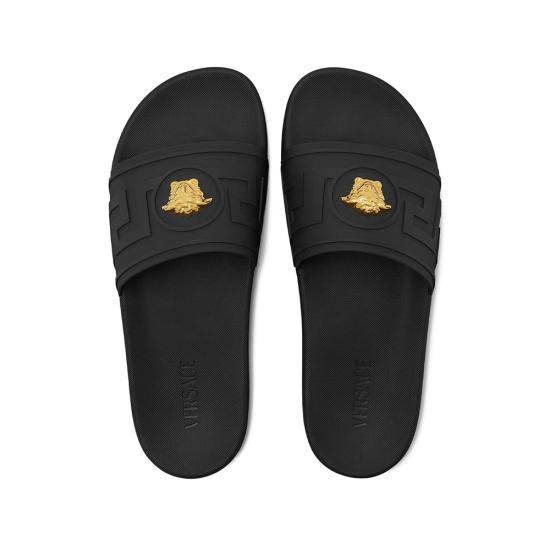 26SS 베르사체 뮬/슬리퍼 1A15481 1020535 1B00V BLACK GOLD - VERSACE