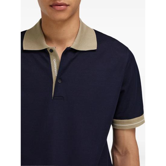 26SS 살바토레 페라가모 폴로 티셔츠 145340 0790984 BLBIA BLUE NEUTRALS - SALVATORE FERRAGAMO