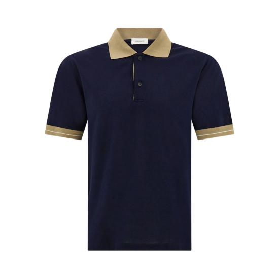 26SS 살바토레 페라가모 폴로 티셔츠 145340 0790984 BLBIA BLUE NEUTRALS