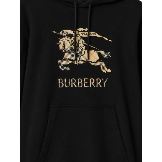 26SS 버버리 EKD 옴브레 코튼 후디 8119021 SIMON EKD A1189 BLACK - BURBERRY