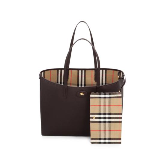 26SS 버버리 미디움 리버시블 블룸즈버리 토트백 8119598 LL MD REVE C1762 BROWN NEUTRALS - BURBERRY