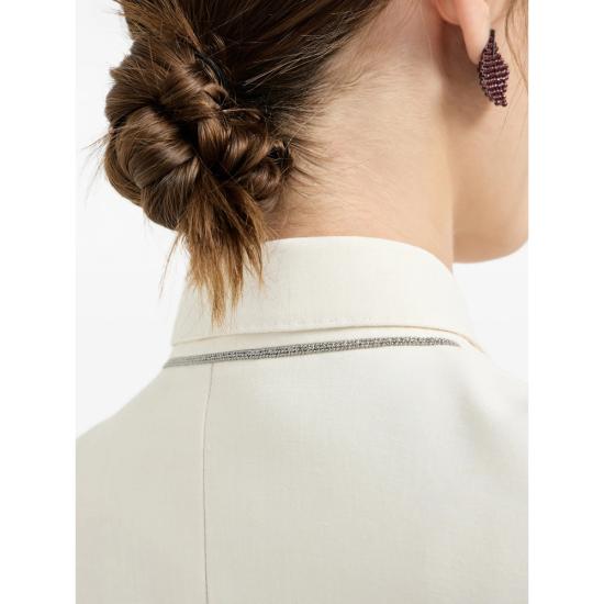 26SS 브루넬로 쿠치넬리 모닐리 비스코스 & 리넨 플루이드 트윌 블레이저 MH1267621 C579 NEUTRALS - BRUNELLO CUCINELLI