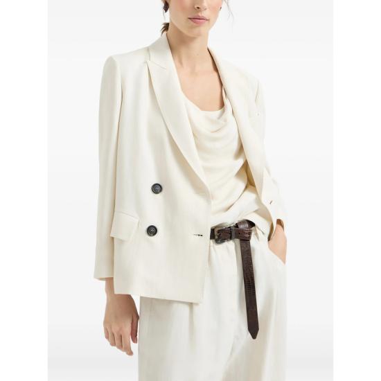 26SS 브루넬로 쿠치넬리 모닐리 비스코스 & 리넨 플루이드 트윌 블레이저 MH1267621 C579 NEUTRALS - BRUNELLO CUCINELLI