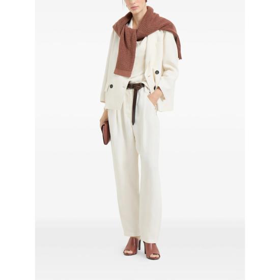 26SS 브루넬로 쿠치넬리 모닐리 비스코스 & 리넨 플루이드 트윌 블레이저 MH1267621 C579 NEUTRALS - BRUNELLO CUCINELLI