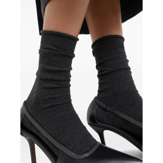 25FW 브루넬로 쿠치넬리 양말 M64945019 C2355 BLACK - BRUNELLO CUCINELLI