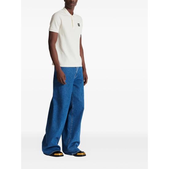 26SS 발망 폴로 티셔츠 GH1GB085 BC87 GAB WHITE - BALMAIN