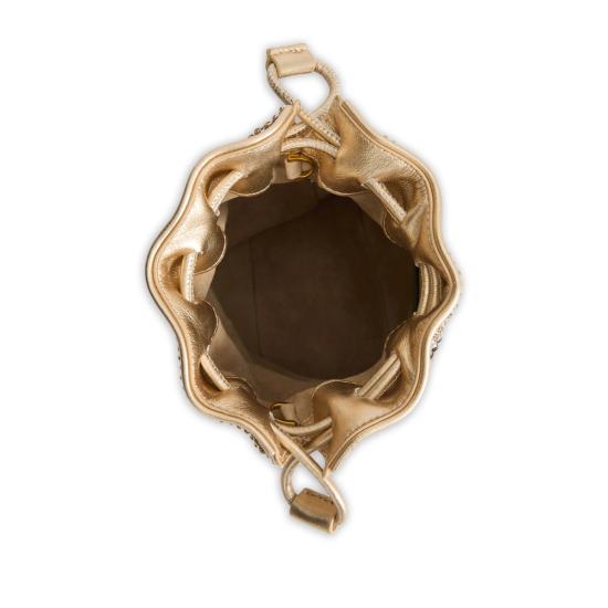 26SS 안야힌드마치 아이즈 크리스탈 드로스트링 파우치 205030 SS260147 GOLD - ANYA HINDMARCH