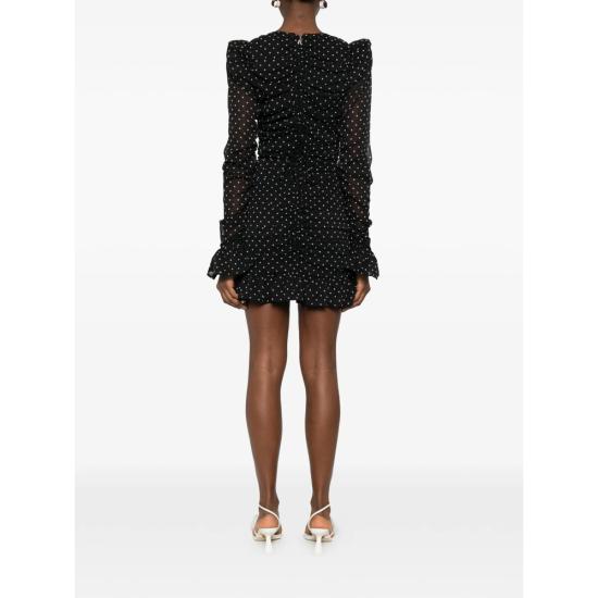 26SS 로테이트 미디 원피스 115224000 PRINTED LO 000 BLACK WHITE - ROTATE