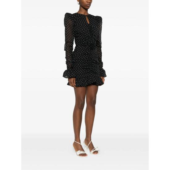 26SS 로테이트 미디 원피스 115224000 PRINTED LO 000 BLACK WHITE - ROTATE