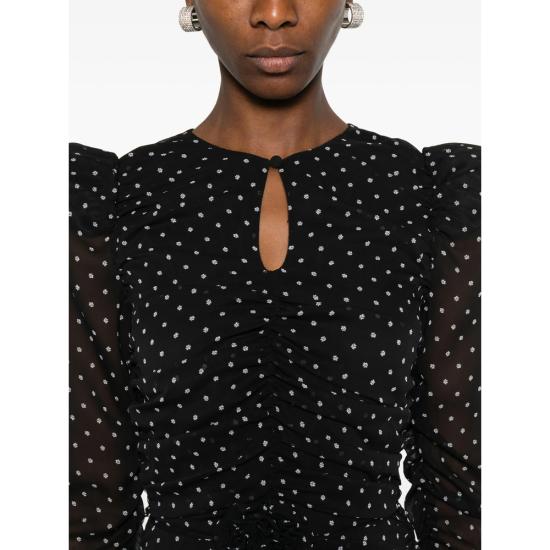 26SS 로테이트 미디 원피스 115224000 PRINTED LO 000 BLACK WHITE - ROTATE