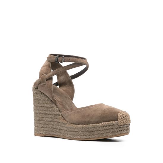 26SS 브루넬로 쿠치넬리 프레셔스 루프 스웨이드 에스파드리유 웨지 MZSFG3150 C8921 BROWN - BRUNELLO CUCINELLI