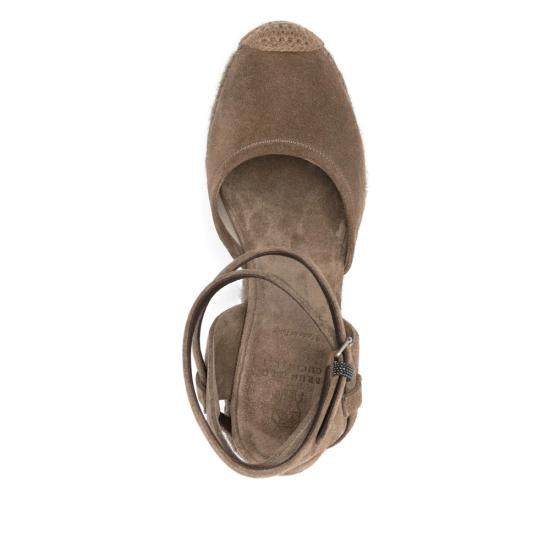 26SS 브루넬로 쿠치넬리 프레셔스 루프 스웨이드 에스파드리유 웨지 MZSFG3150 C8921 BROWN - BRUNELLO CUCINELLI