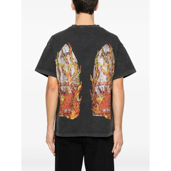 25FW 후 디싸이즈 워 스웨터 RHINESTONE FLA COAL BLACK - WHO DECIDES WAR