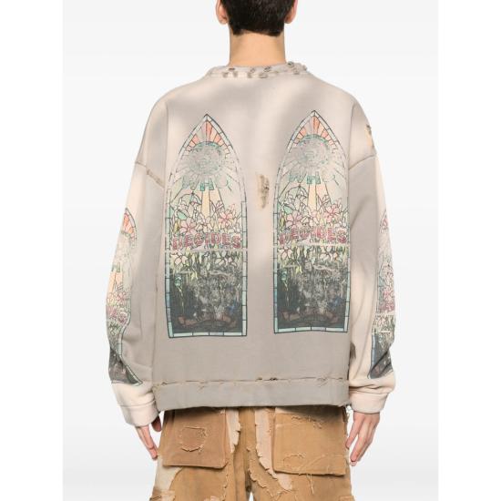 25FW 후 디싸이즈 워 스웨터 FADED CREWNECK VIGRE NEUTRALS - WHO DECIDES WAR