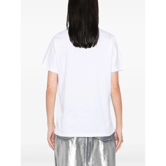 26SS 가니 베이직 저지 레오파드 릴렉스드 티셔츠 T4124 943 WHITE - GANNI