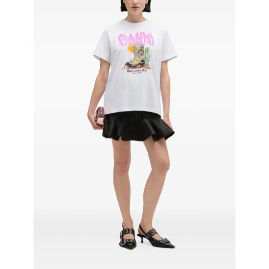 26SS 가니 반팔 티셔츠 A1050075 151 WHITE - GANNI