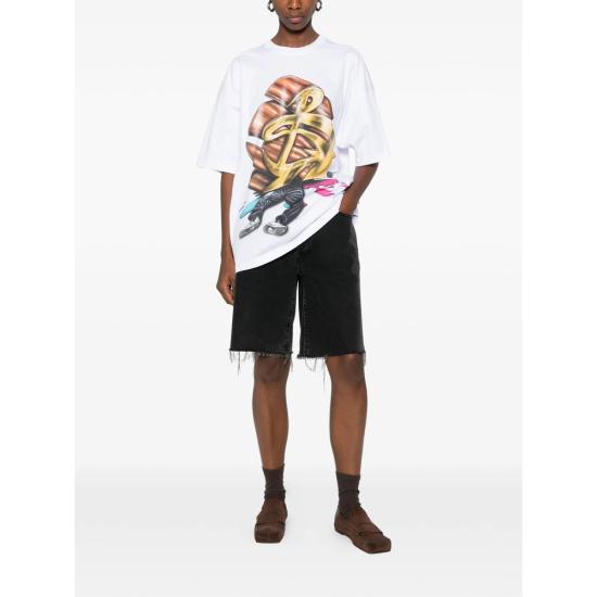 25FW 피디에프 반팔 티셔츠 DFM54047 TJ101 WHITE - PDF