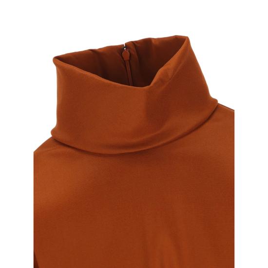 25FW 생로랑 실크 블렌드 탑 845857 Y5J95 2498 BROWN - SAINT LAURENT