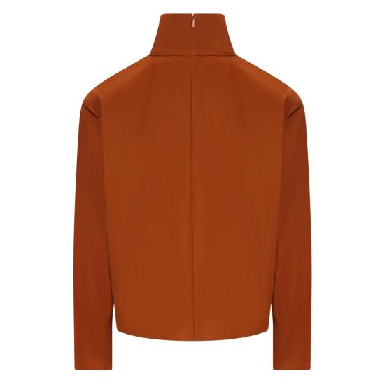 25FW 생로랑 실크 블렌드 탑 845857 Y5J95 2498 BROWN - SAINT LAURENT