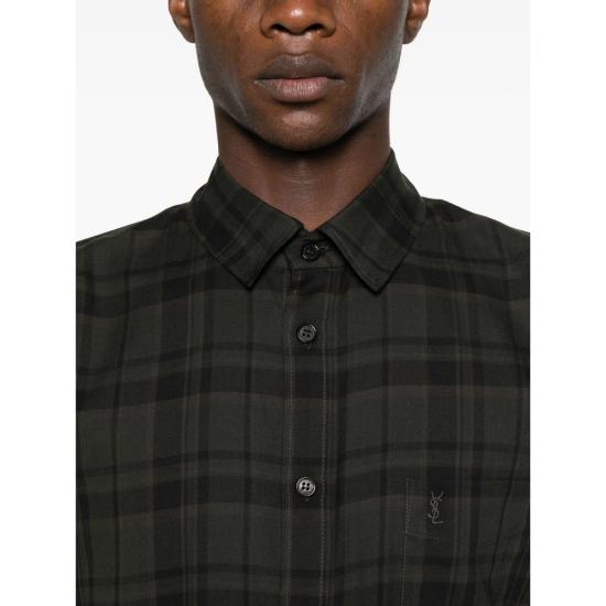 25FW 생로랑 셔츠 838702 Y33IB 2861 GREEN - SAINT LAURENT
