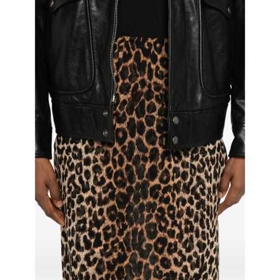 25FW 생로랑 미디 스커트 851746 Y2B11 9665 BROWN - SAINT LAURENT