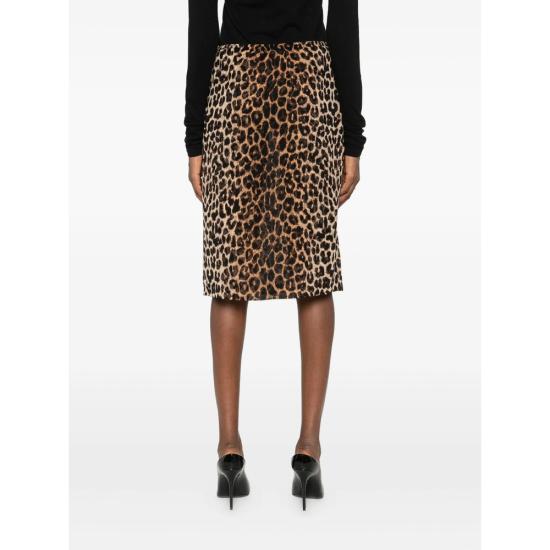 25FW 생로랑 미디 스커트 851746 Y2B11 9665 BROWN - SAINT LAURENT