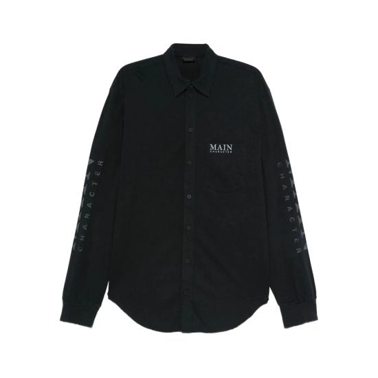 25FW 발렌시아가 메인 캐릭터 아트워크 티셔츠 슬리브 셔츠 850260 TTVB9 1083 BLACK