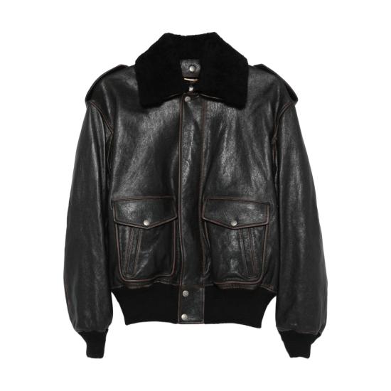 25FW 생로랑 봄버 자켓 836515 YCTD2 1600 BLACK BROWN