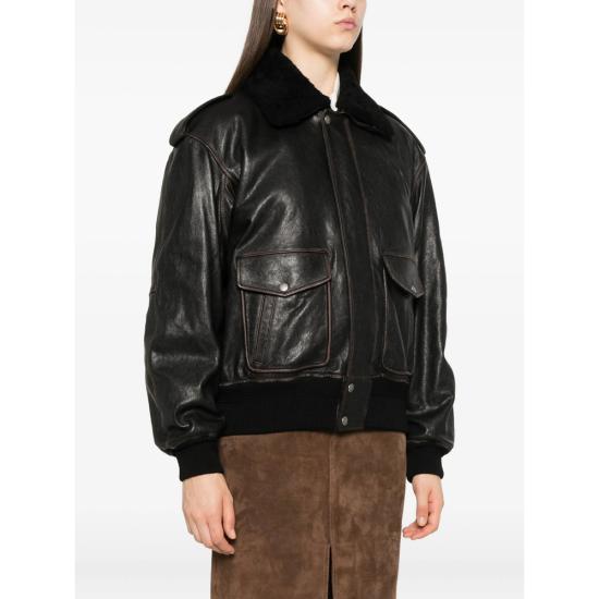 25FW 생로랑 봄버 자켓 836515 YCTD2 1600 BLACK BROWN - SAINT LAURENT