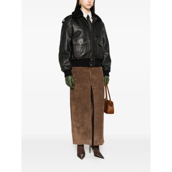 25FW 생로랑 봄버 자켓 836515 YCTD2 1600 BLACK BROWN - SAINT LAURENT