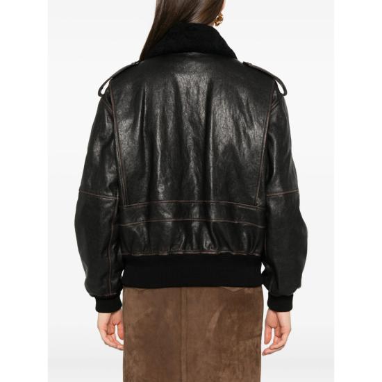 25FW 생로랑 봄버 자켓 836515 YCTD2 1600 BLACK BROWN - SAINT LAURENT