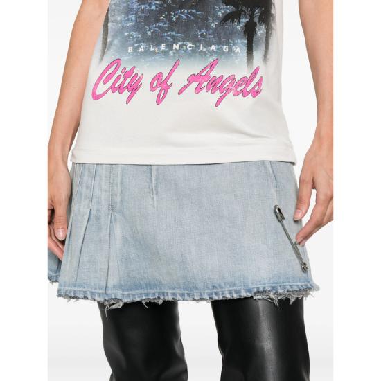 25FW 발렌시아가 미디 원피스 838726 TSWB9 4200 WHITE BLUE - BALENCIAGA