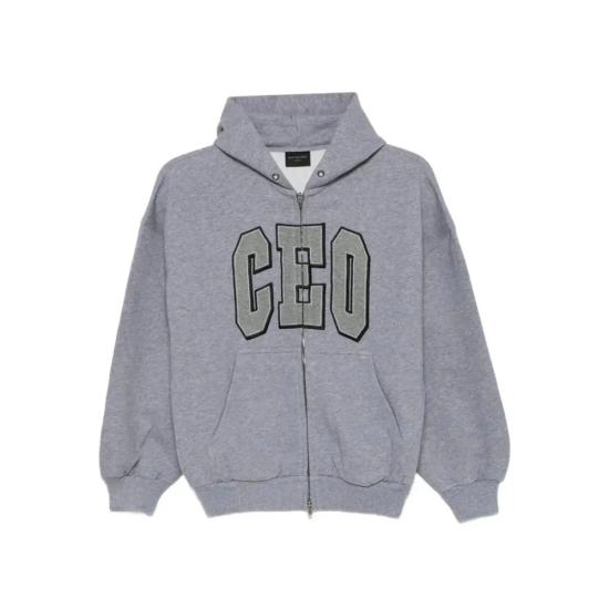 25FW 발렌시아가 후드 티셔츠 833399 TSVP2 1300 GREY