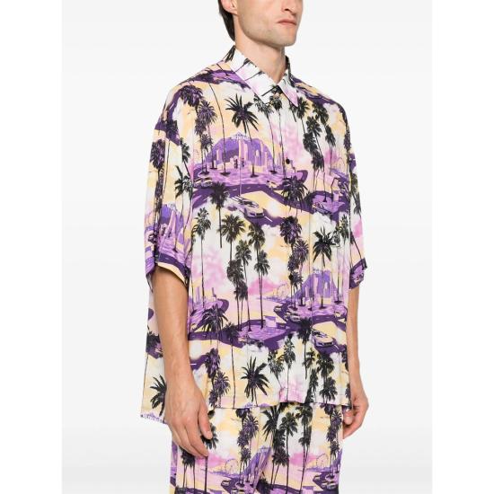 25FW 발렌시아가 반팔 셔츠 839190 TSLD3 5210 PURPLE PINK - BALENCIAGA