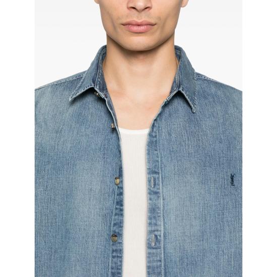 25FW 생로랑 셔츠 823437 Y14MJ 4248 BLUE - SAINT LAURENT