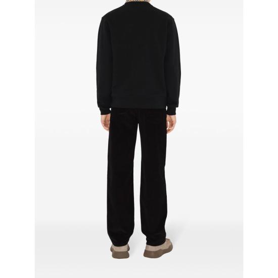 26SS 버버리 체크 라벨 코튼 스웨트셔츠 8101889 SP25 MW FO A1189 BLACK - BURBERRY