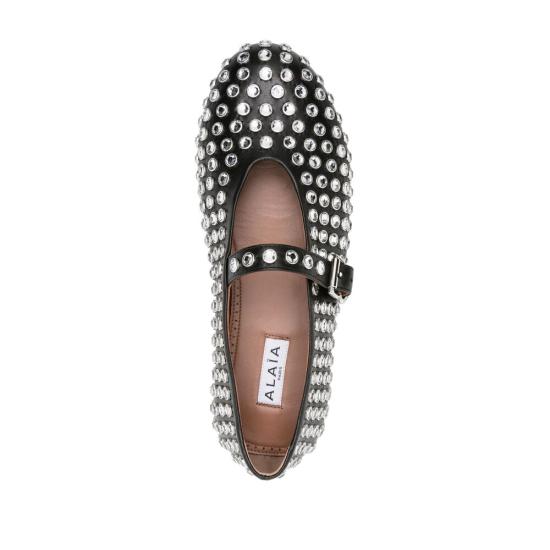 26SS 알라이아 플랫 슈즈 AA3A029CK116 999 BLACK - ALAIA