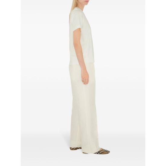 26SS 버버리 체크 라벨 티셔츠 8104886 SP25 WW FO B7078 WHITE - BURBERRY