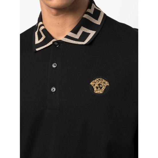 26SS 베르사체 폴로 티셔츠 1A06199 A87402 1B000 BLACK GOLD - VERSACE