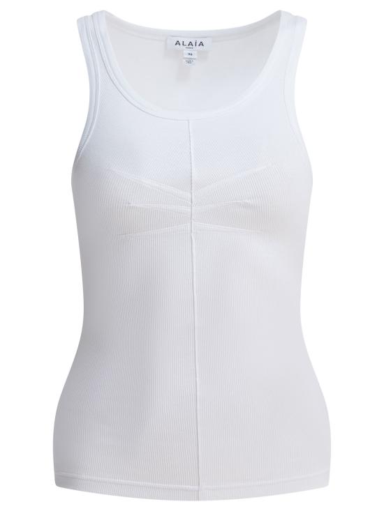 26SS 알라이아 민소매 티셔츠 AA9H1389J085C000 White