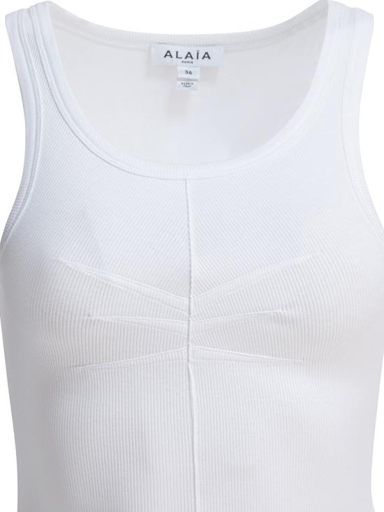 26SS 알라이아 민소매 티셔츠 AA9H1389J085C000 White - ALAIA