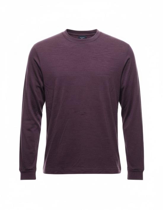 25FW 알베니 1905 긴팔 티셔츠 남성용 퍼플 파인 울  AUT-25 095PURPLE WOOL T-SHRT