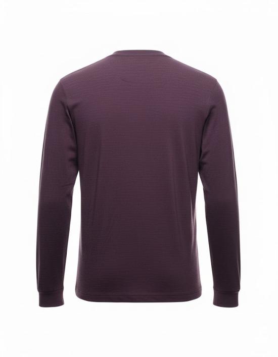 25FW 알베니 1905 긴팔 티셔츠 남성용 퍼플 파인 울  AUT-25 095PURPLE WOOL T-SHRT - ALBENI 1905