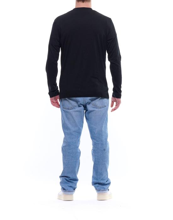 25FW 알베니 1905 긴팔 티셔츠 남성용 블랙 파인 울  AUT-25 P002 블랙 울 티셔츠 - ALBENI 1905