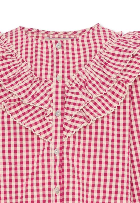 25FW [키즈] 콩제 슬래드 셔츠 KS103841 SANGRIA BUTTER CHECK FUCHSIA - KONGES SLOEJD