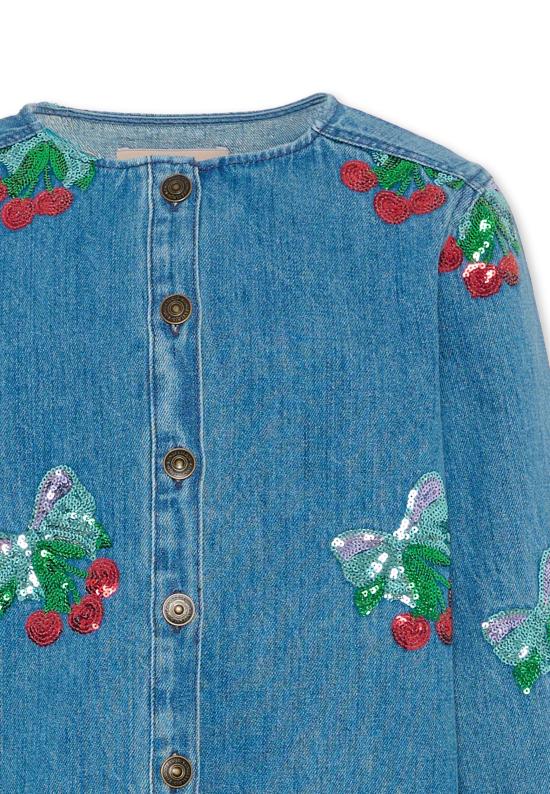 25FW [키즈] 콩제 슬래드 데님 자켓 KS103890 AMARENA SEQUIN DENIM - KONGES SLOEJD